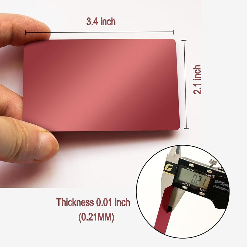hansmaker 50 Pcs Metal Business Card Blanks Laser Engraving Premium Aluminum Sheet Multipurpose DIY Gift Metal Cards Black 86 X 54 X 0.21 MM (10 Colors) - Image 3